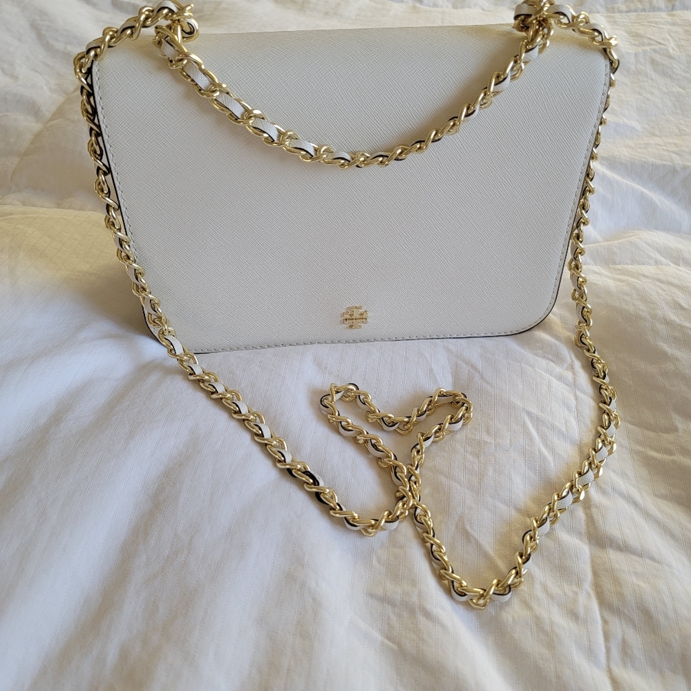 Tory Burch White Emerson Adjustable Shoulder Bag